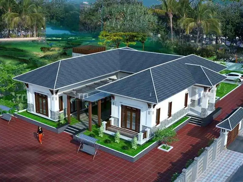 Mẫu nhà chữ U mái Nhật bề thế Xây dựng Nhất Tín 1