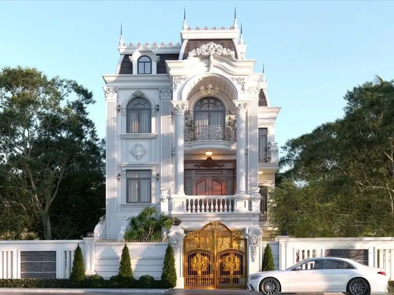 Mẫu nhà có tầng hầm đẹp 3 tầng Tân Cổ Điển sang trọng Xây dựng Nhất Tín 1