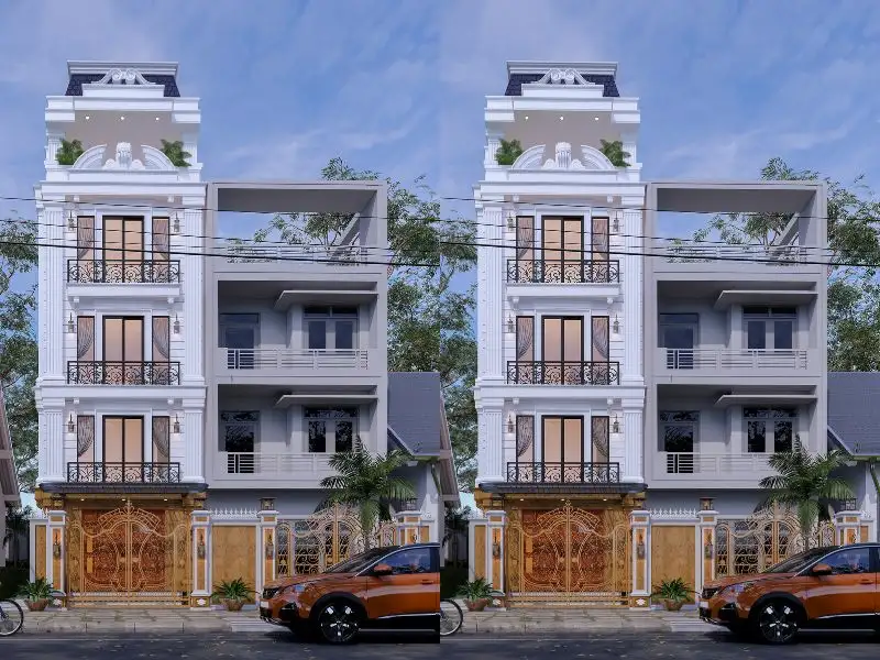 Mẫu nhà đẹp 60m2 5 tầng có thang máy với thiết kế mái Mansard sang trọng Xây dựng Nhất Tín 1