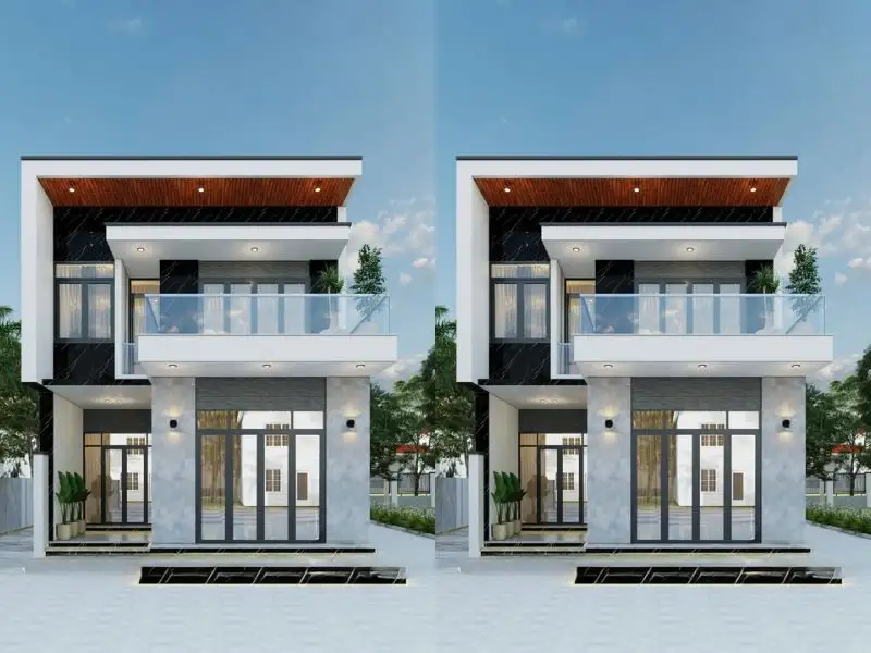 Mẫu nhà diện tích 80m2 đẹp kiểu chữ L sử dụng chất liệu cao cấp Xây dựng Nhất Tín 1