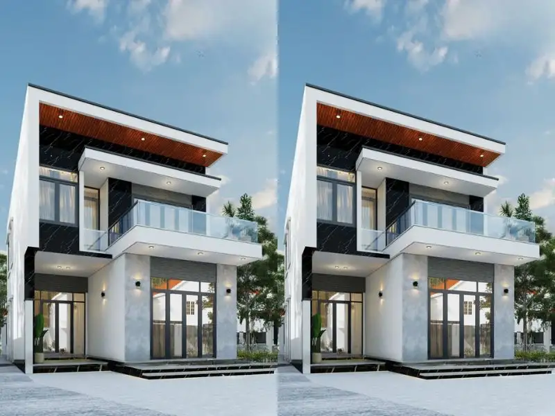 Mẫu nhà diện tích 80m2 đẹp kiểu chữ L sử dụng chất liệu cao cấp Xây dựng Nhất Tín 1