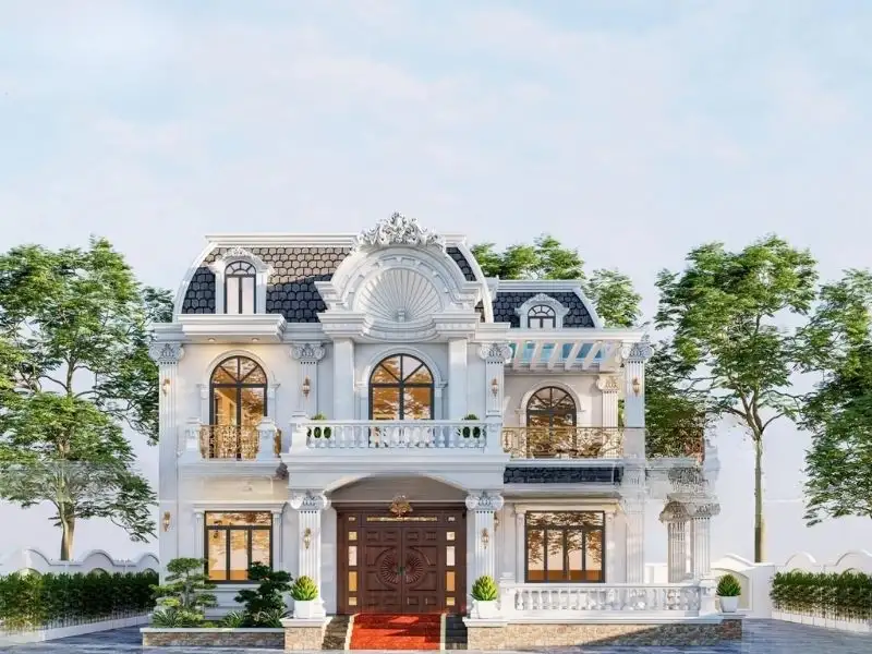 Mẫu nhà ngang 15m sâu 10m 2 mặt tiền phong cách Tân Cổ Điển mang nét tinh xảo Xây dựng Nhất Tín 1