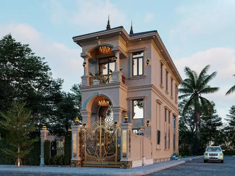 Mẫu nhà phố 70m2 3 tầng (7x10m) phong cách Tân Cổ Điển sang trọng Xây dựng Nhất Tín 1