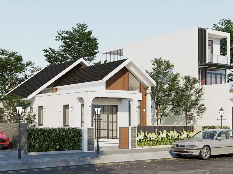 Mẫu nhà phố có gác lửng đẹp giá rẻ với công năng 4 phòng ngủ tiện nghi