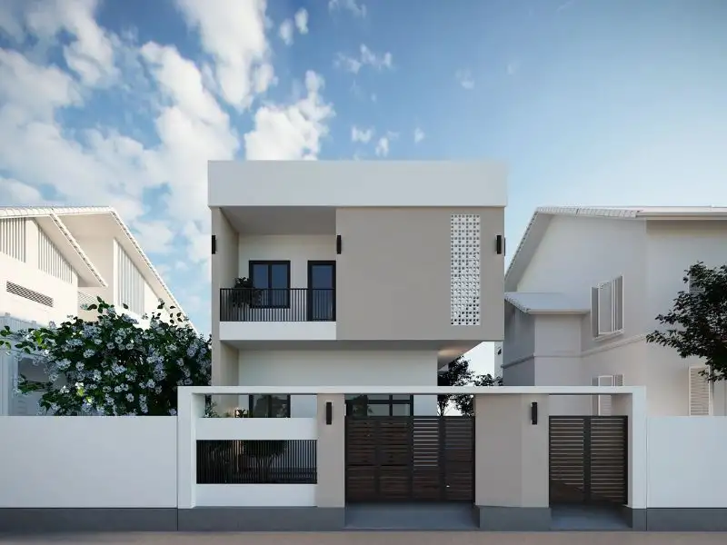 Mẫu nhà vuông 2 tầng 100m2 Hiện Đại với thiết kế khép kín Xây dựng Nhất Tín 1