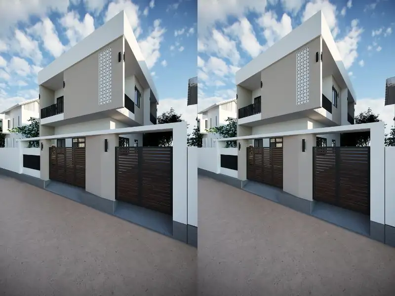 Mẫu nhà vuông 2 tầng 100m2 Hiện Đại với thiết kế khép kín Xây dựng Nhất Tín 1