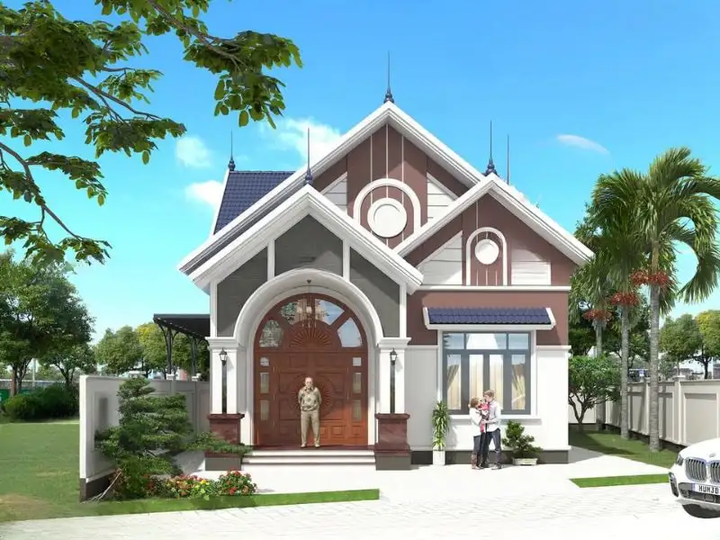 Mẫu nhà vuông cấp 4 100m2 mái Thái thoáng mát Xây dựng Nhất Tín 1