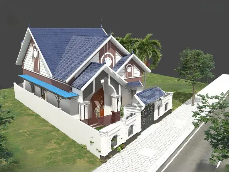 Mẫu nhà vuông cấp 4 100m2 mái Thái thoáng mát Xây dựng Nhất Tín 1