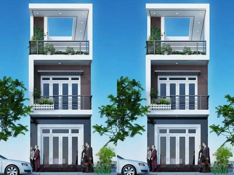 Mẫu thiết kế nhà phố 70m2 2 tầng 1 tum mặt tiền 4m sử dụng vật liệu hiện đại Xây dựng Nhất Tín 1