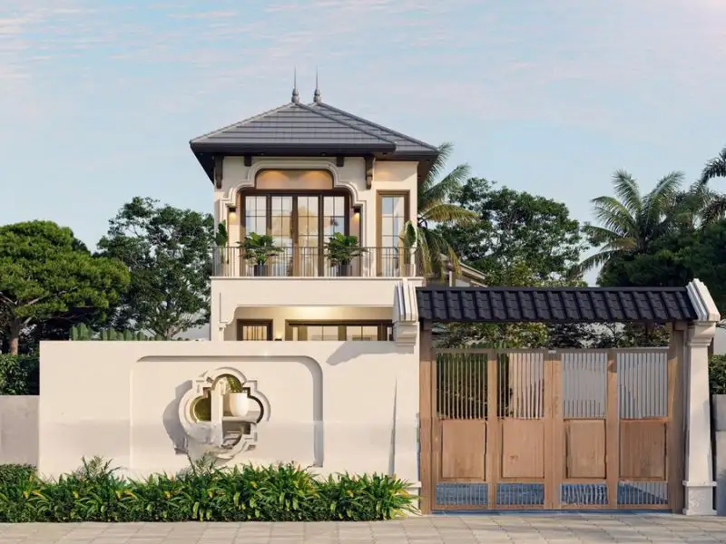 Nhà 2 tầng 70m2 3 phòng ngủ thiết kế phào chỉ ấn tượng Xây dựng Nhất Tín 1