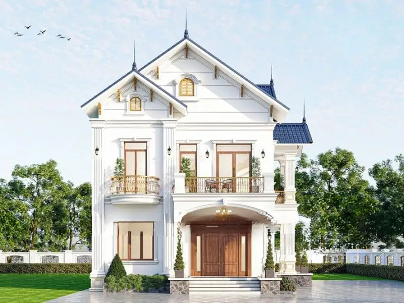 Nhà 75m2 2 tầng mái Thái nổi bật với chi tiết sắt mỹ thuật tinh tế Xây dựng Nhất Tín 1