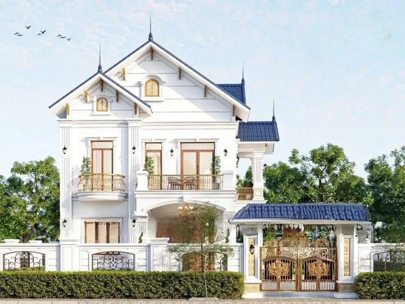 Nhà 75m2 2 tầng mái Thái nổi bật với chi tiết sắt mỹ thuật tinh tế Xây dựng Nhất Tín 1