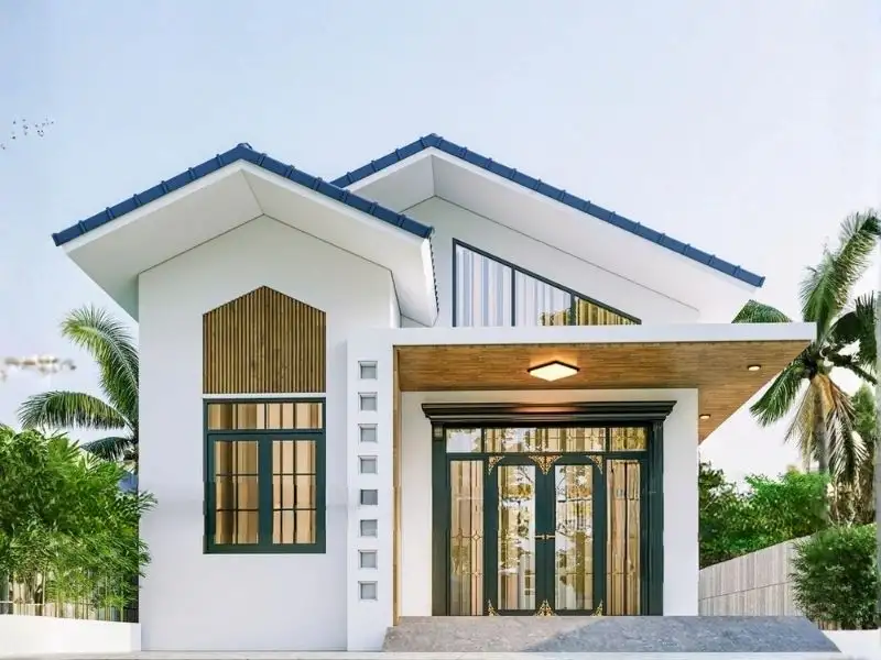 Nhà cấp 4 6x12.5m đẹp mắt với chi tiết lam gỗ hiện đại Xây dựng Nhất Tín 1