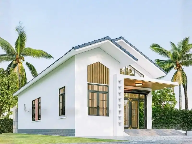 Nhà cấp 4 6x12.5m đẹp mắt với chi tiết lam gỗ hiện đại Xây dựng Nhất Tín 1