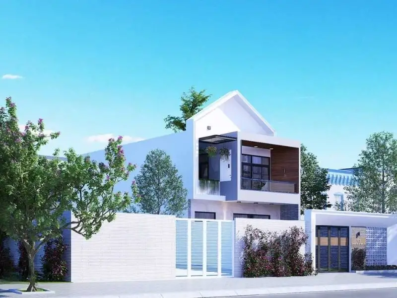 Nhà chữ A nhà ống 2 tầng kết hợp gỗ ấm cúng Xây dựng Nhất Tín 1