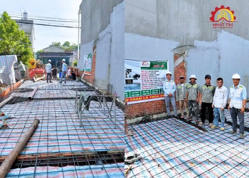 Thi công phần móng nhà 3 tầng hiện đại của anh Minh Xây dựng Nhất Tín 1