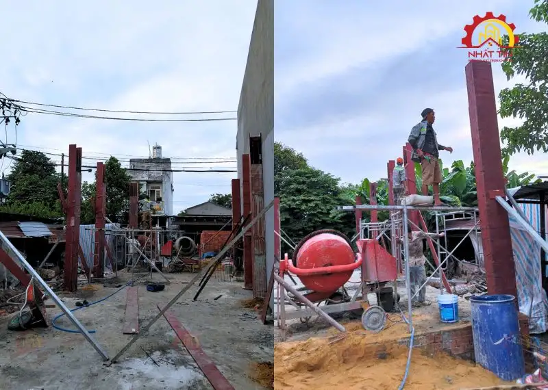 Thi công phần thô dự án dự án xây nhà anh Minh Hóc Môn Xây dựng Nhất Tín 1
