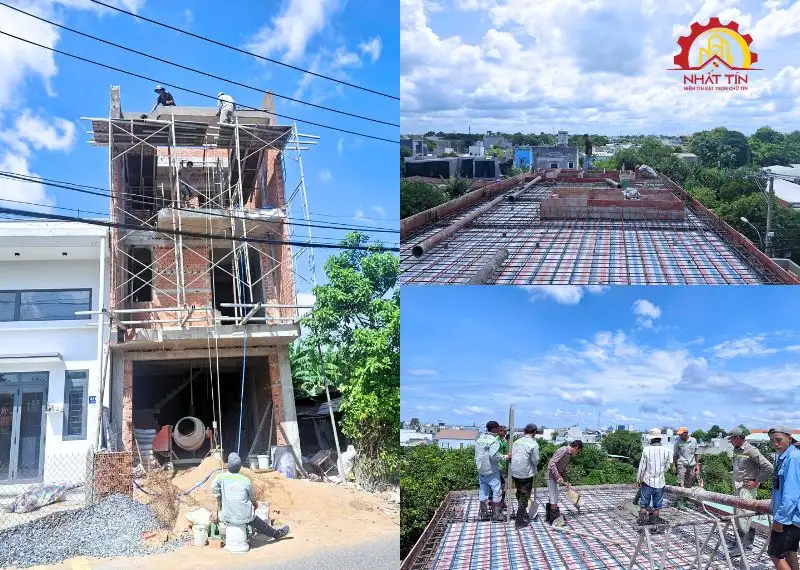 Thi công phần thô dự án dự án xây nhà anh Minh Hóc Môn Xây dựng Nhất Tín 1