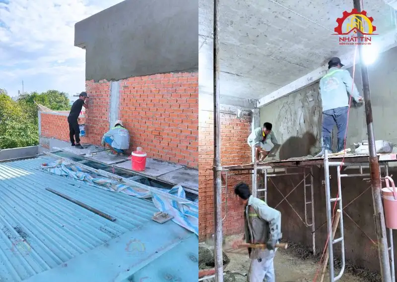 Thi công phần thô dự án dự án xây nhà anh Minh Hóc Môn Xây dựng Nhất Tín 1