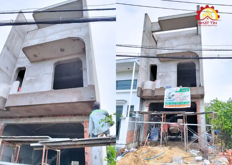 Thi công phần thô dự án dự án xây nhà anh Minh Hóc Môn Xây dựng Nhất Tín 1