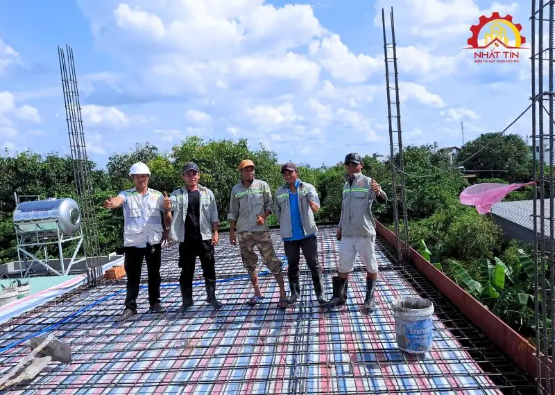 Thi công phần thô dự án dự án xây nhà anh Minh Hóc Môn Xây dựng Nhất Tín 1