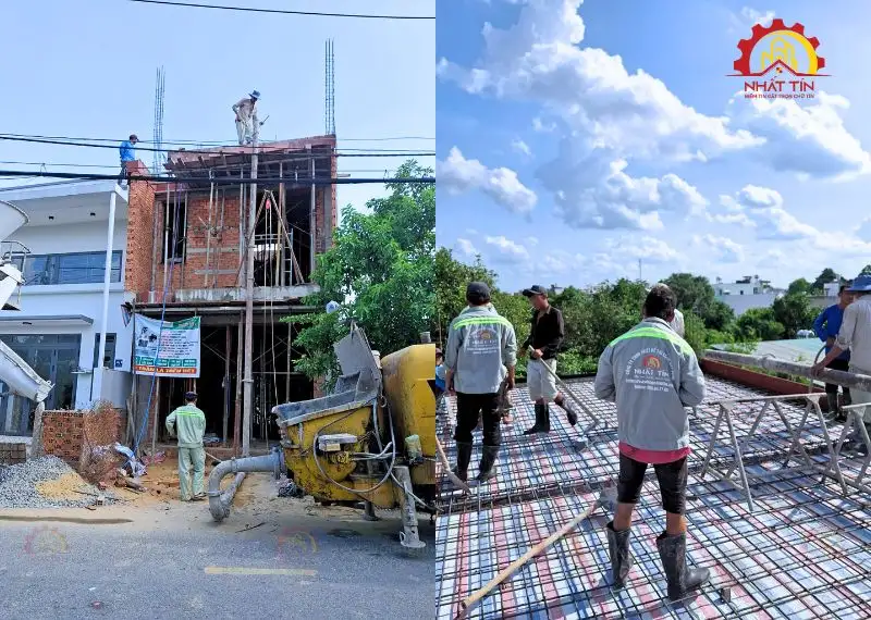 Thi công phần thô dự án dự án xây nhà anh Minh Hóc Môn Xây dựng Nhất Tín 1