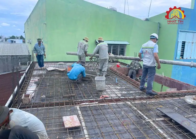 Thi công phần thô nhà anh Việt ở Lái Thiêu Xây dựng Nhất Tín 1