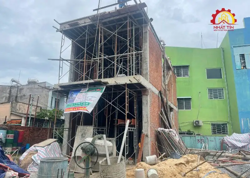 Thi công phần thô nhà anh Việt ở Lái Thiêu Xây dựng Nhất Tín 1