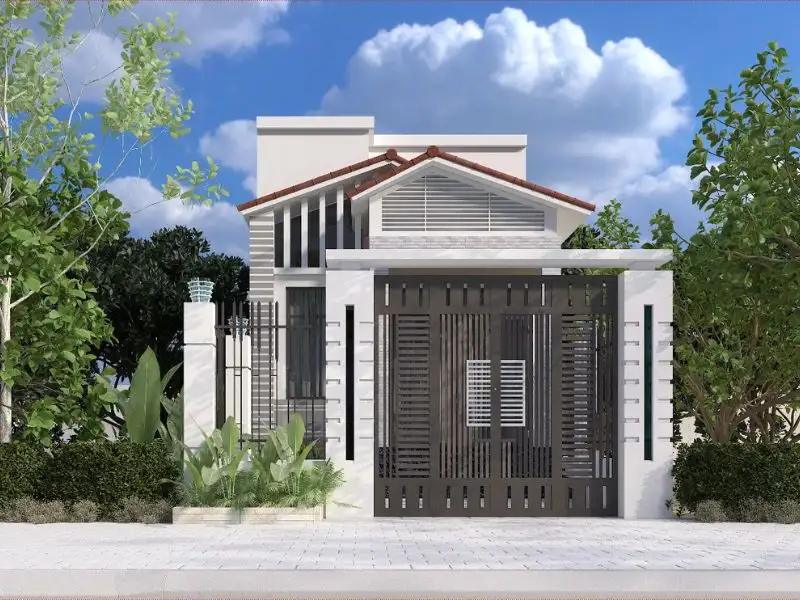 Thiết kế nhà 50m2 1 phòng ngủ tông trắng kết hợp gạch kiến trúc hài hòa Xây dựng Nhất Tín 1