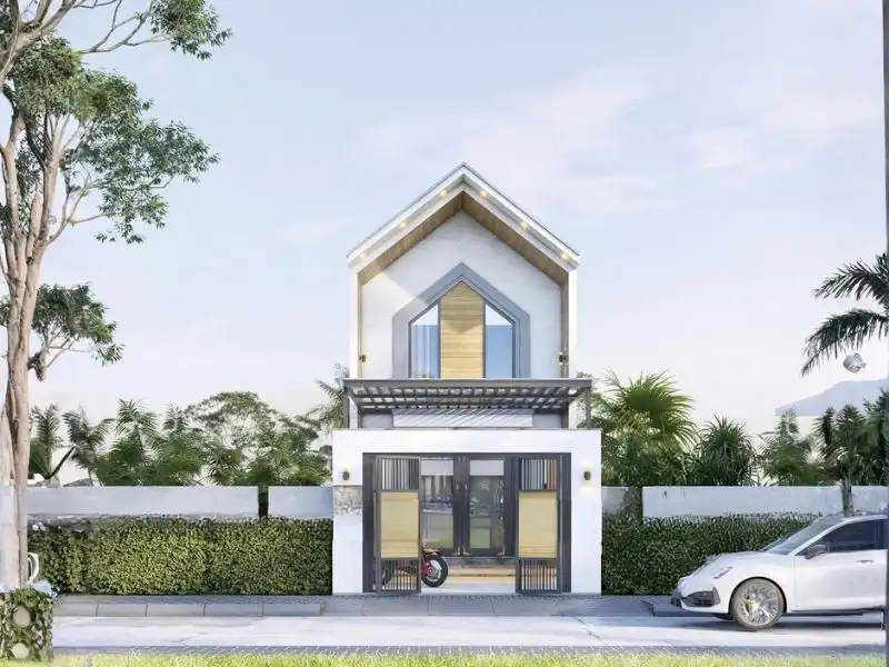 Thiết kế nhà 50m2 có gác lửng mái chữ A đơn giản Xây dựng Nhất Tín 1