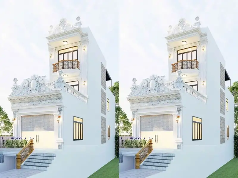 Thiết kế nhà 5x20m có tầng hầm chìm tông với gam màu trắng đầy quý phái Xây dựng Nhất Tín 2