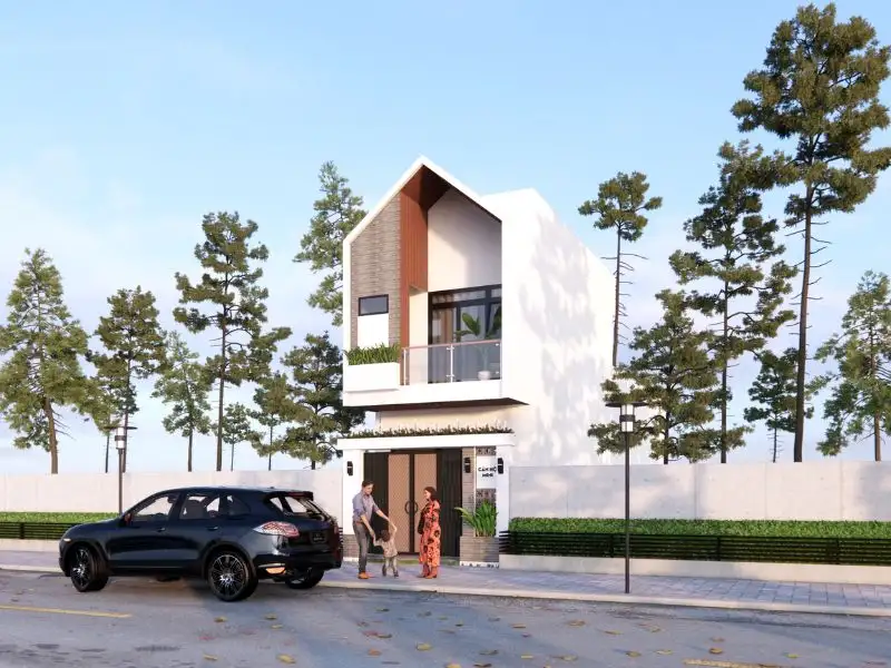 Thiết kế nhà 60m2 mặt tiền 4m ốp gạch màu xám độc đáo Xây dựng Nhất Tín 1
