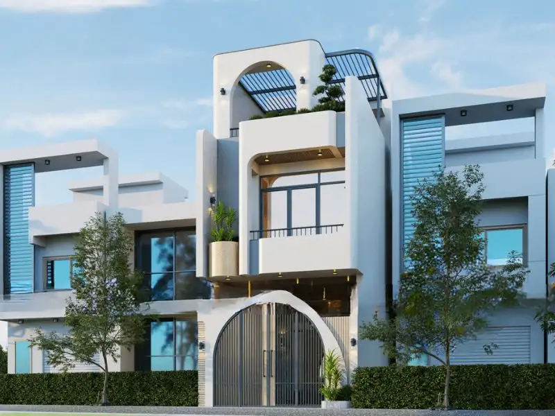 Thiết kế nhà 70m2 3 phòng ngủ mái bằng phong cách Hiện Đại xây dựng Nhất Tín 1