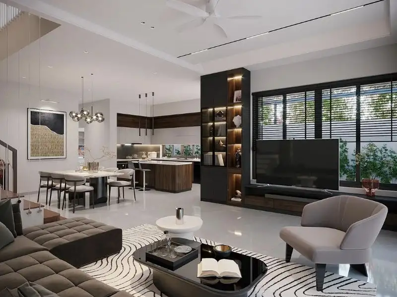 Thiết kế nhà 70m2 3 phòng ngủ mái bằng phong cách Hiện Đại xây dựng Nhất Tín 1
