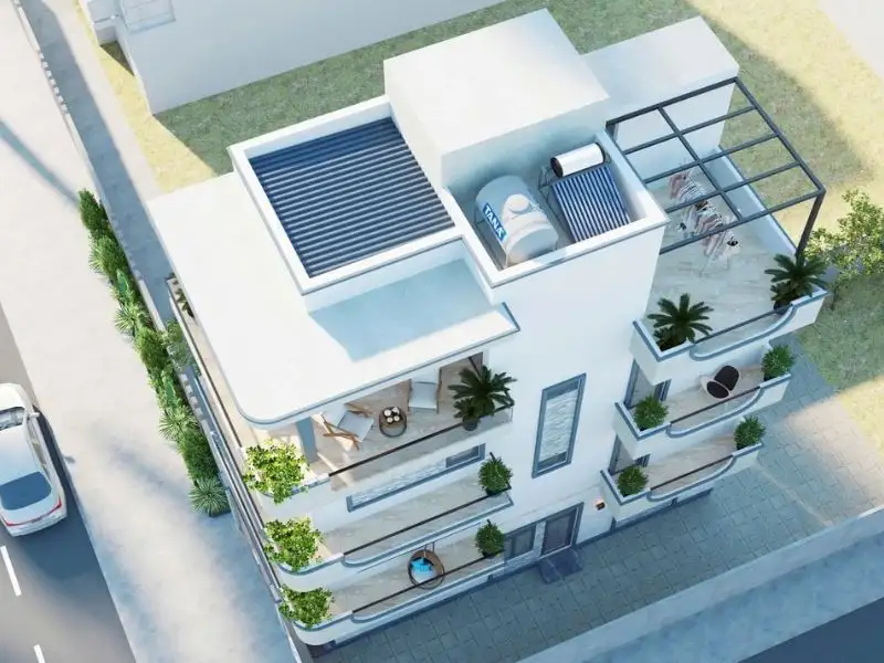 Thiết kế nhà 70m2 4 tầng (5x14m) có ban công lớn tạo không gian thư giãn Xây dựng Nhất Tín 1