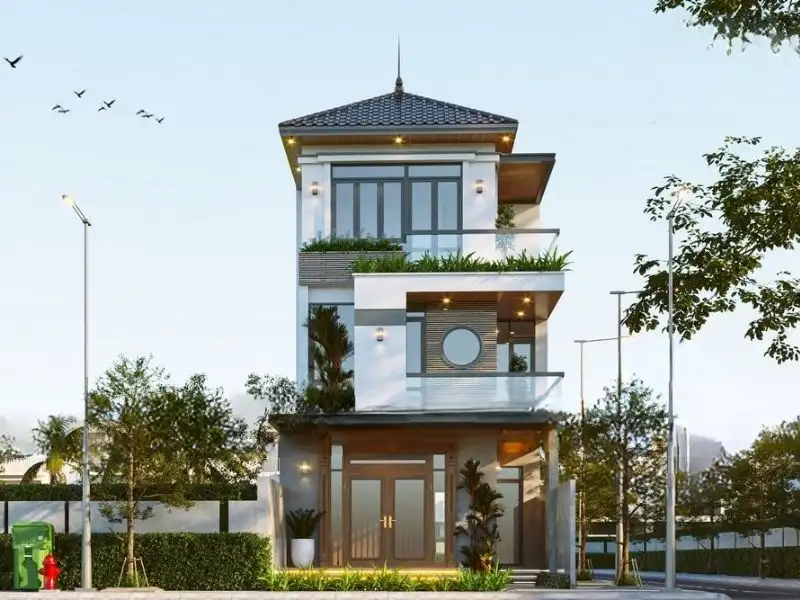 Thiết kế nhà 72m2 3 tầng ban công kính rộng thoáng Xây dựng Nhất Tín 1
