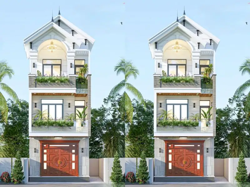 Thiết kế nhà 75m2 3 tầng có sân thượng nhỏ phía sau đón gió, ánh sáng tự nhiên Xây dựng Nhất Tín 1