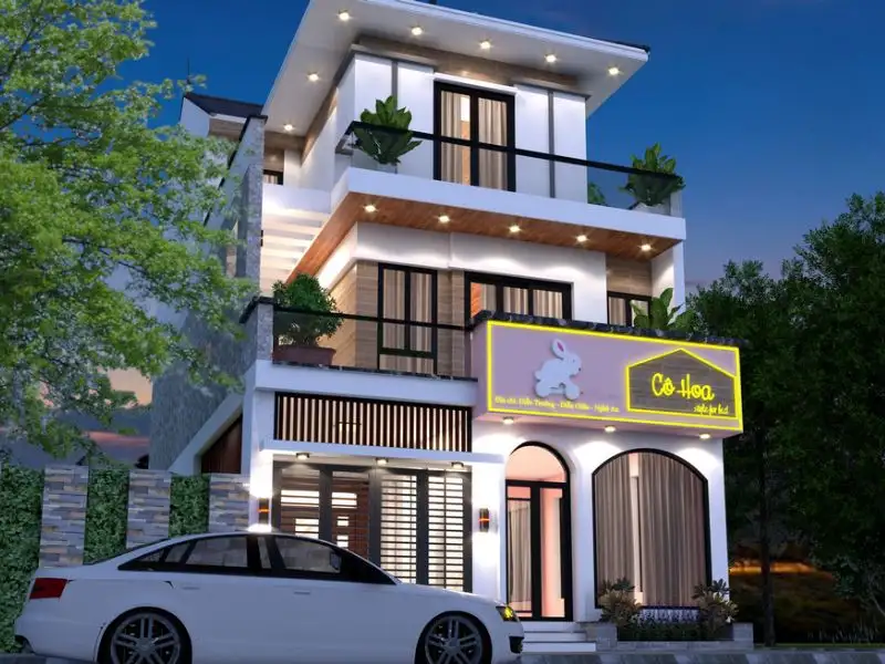 Thiết kế nhà 80m2 3 tầng kết hợp kinh doanh ở tầng trệt giúp tối ưu chi phí Xây dựng Nhất Tín 1