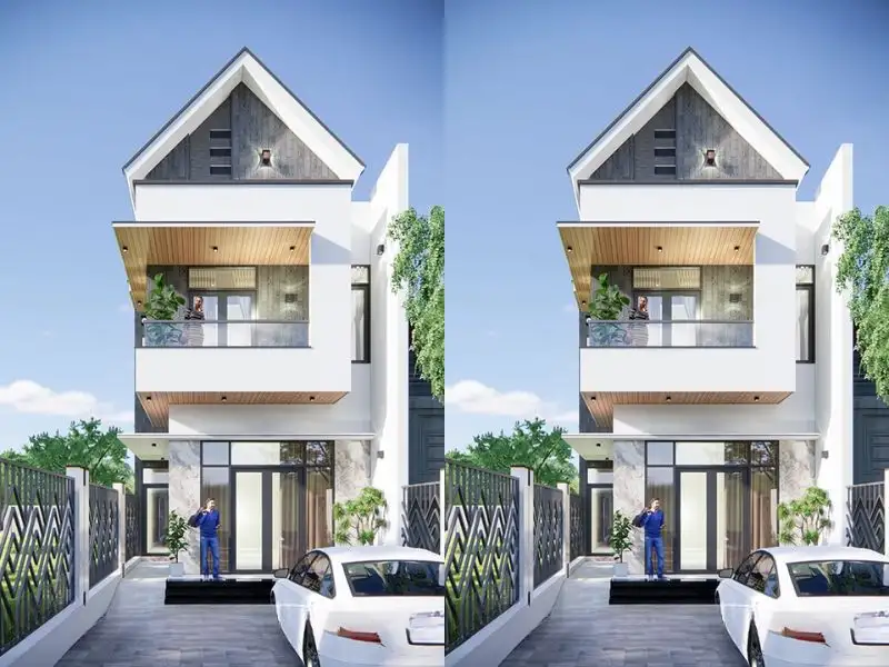 Thiết kế nhà chữ A 3 tầng kết hợp không gian xanh Xây dựng Nhất Tín 1