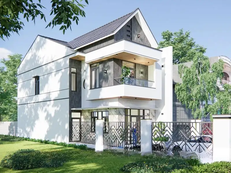 Thiết kế nhà chữ A 3 tầng kết hợp không gian xanh Xây dựng Nhất Tín 1