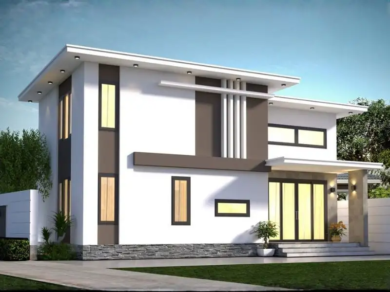 Thiết kế nhà mặt tiền 11m sâu 8m có gác lửng với đường nét đơn giản Xây dựng Nhất Tín 2