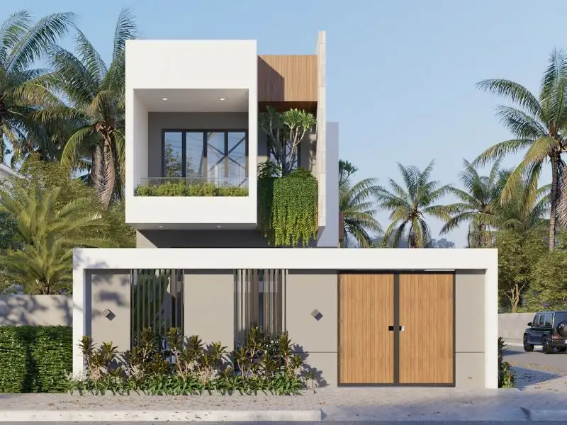 Thiết kế nhà phố 60m2 lô góc có 2 mặt tiền ấn tượng Xây dựng Nhất Tín 1
