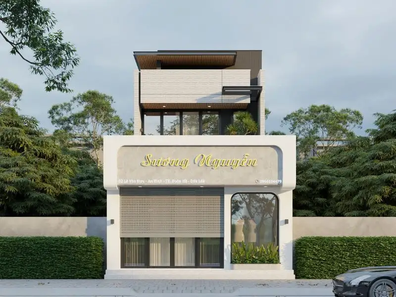 Thiết kế nhà phố 75m2 thông minh đáp ứng đồng thời nhu cầu để ở và kinh doanh xây dựng Nhất Tín 1