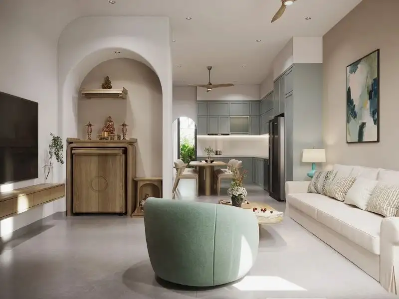 Xây nhà 2 tầng 75m2 gây ấn tượng nhờ cửa vòm tinh tế, cuốn hút Xây dựng Nhất Tín 1