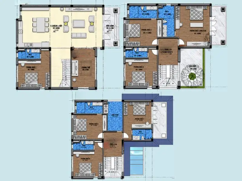 Bản vẽ bố trí công năng nhà 150m2 đầy tiện ích Xây dựng Nhất Tín 1