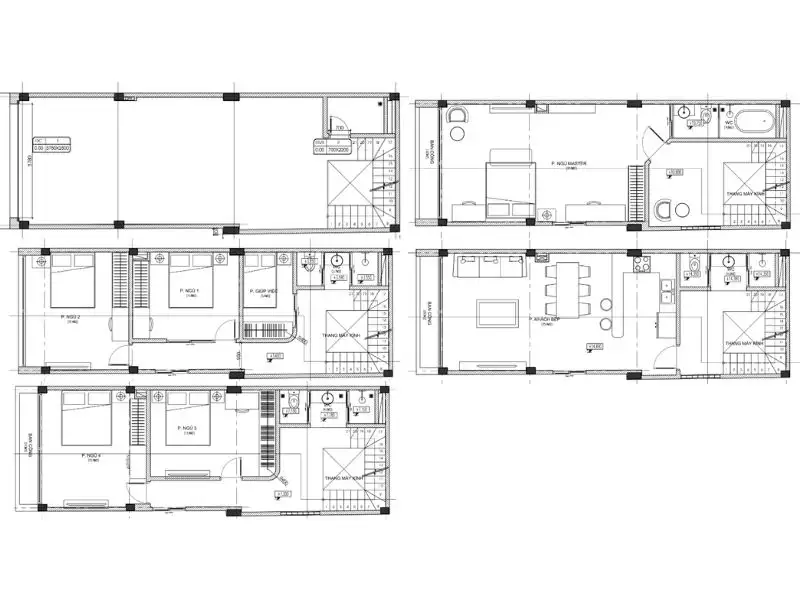 Bản vẽ bố trí công năng nhà 150m2 đầy tiện ích Xây dựng Nhất Tín 1