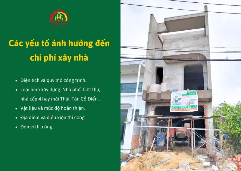 Các yếu tố ảnh hưởng đến chi phí xây nhà Xây dựng Nhất Tín