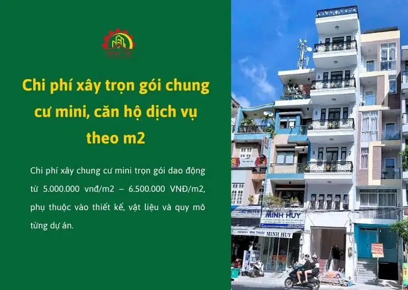 don gia xay nha tron goi loai hinh chung cư mini, căn hộ dịch vụ theo m2 Xây dựng Nhất Tín