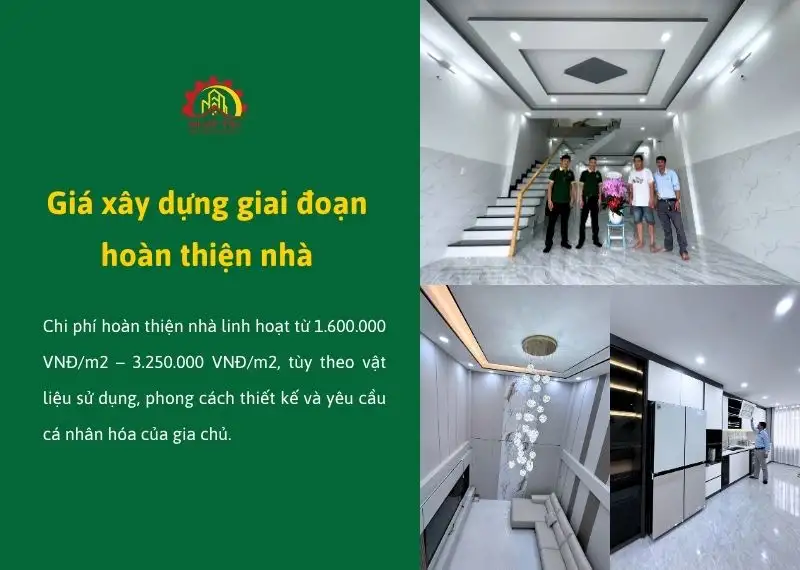 Giá xây dựng giai đoạn hoàn thiện nhà Xây dựng Nhất Tín