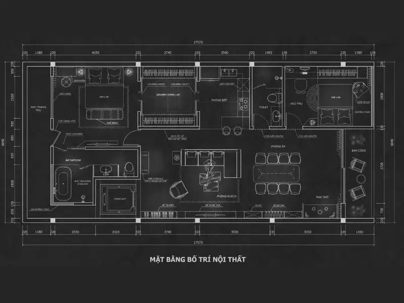 Gợi ý các phương án bố trí công năng tiện ích nhà 140m2 theo từng quy mô Xây dựng Nhất Tín 1